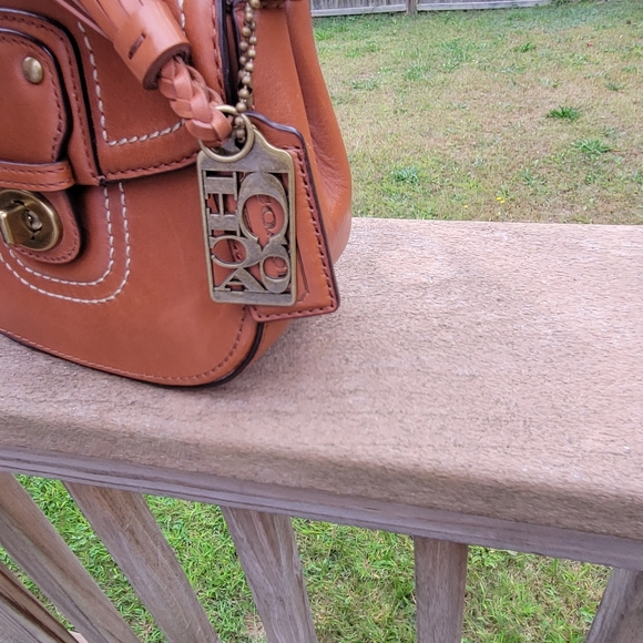 COPY - COACH LEATHER MINI WILLIS TAN COGNAC CROSSBODY OR TOP HANDLE BAG  F1269 - Picture 4 of 16